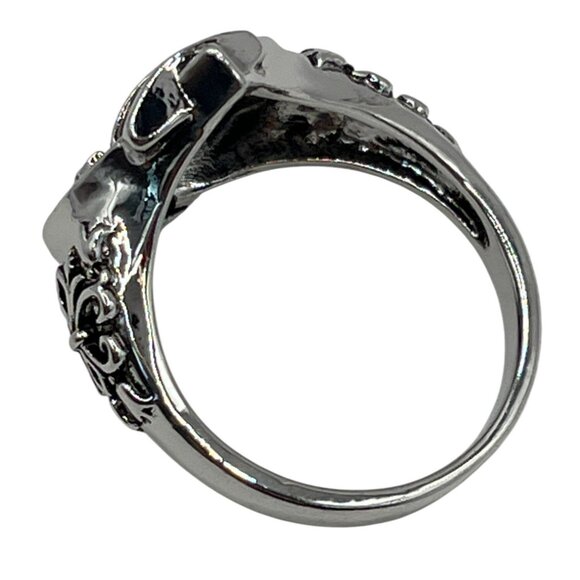 Skull Cowboy Ace Of Spades Stainless Steel Ring Size 14 A591 - Picture 6 of 8